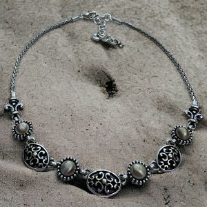 Brighton silver fliagree necklace.